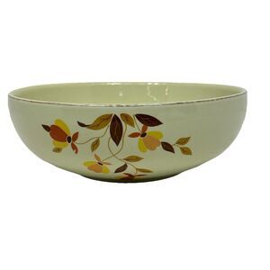 Vintage Hall's Superior Quality Kitchenware 9" Autumn Leaf Gold Trim Serve Bowl